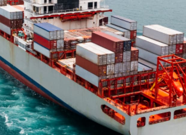 Ship carrying imported products